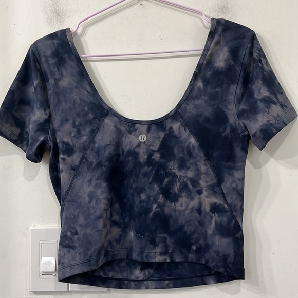 Lululemon Align T-Shirt Diamond Dye Lunar Rock True Navy Size 8 - Picture 11 of 15